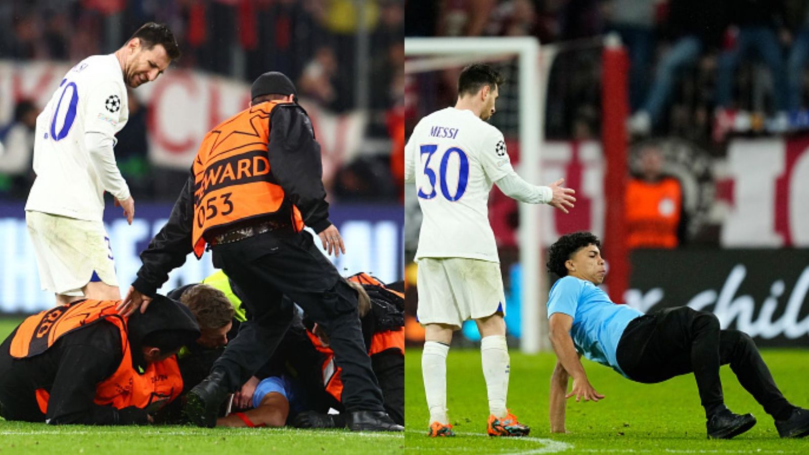 Watch: Lionel Messi almost taken out by pitch invader during Champions League game between Bayern Munich and PSG Watch: Lionel Messi almost taken out by pitch invader during Champions League game between Bayern Munich and PSG