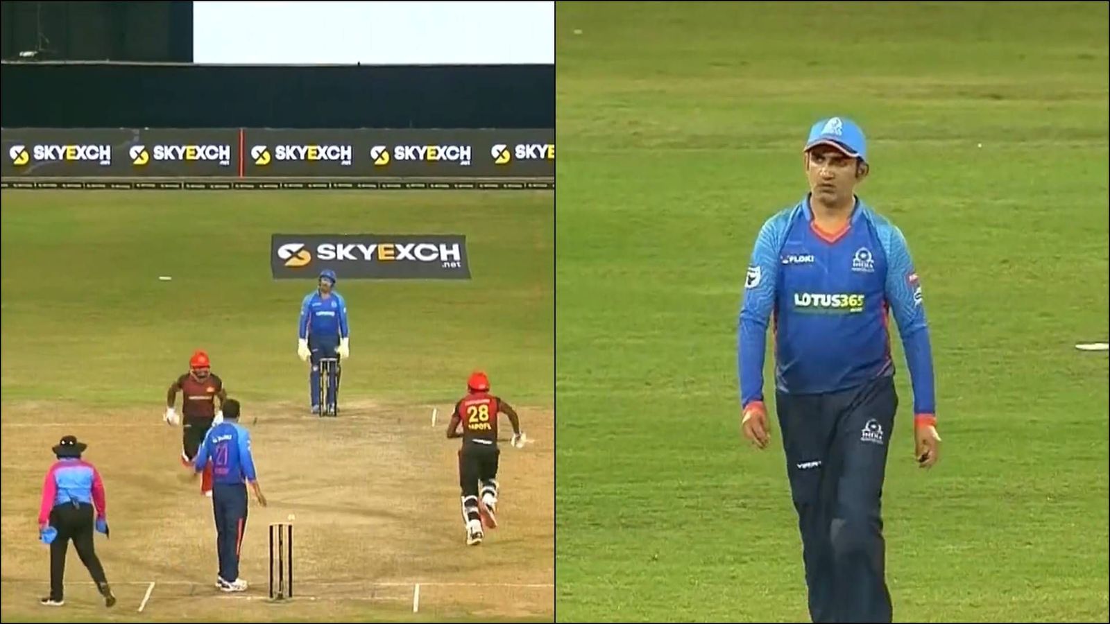 Watch | Gautam Gambhir gives Yusuf Pathan 'death stare' for allowing easy single with ball in front of him Watch | Gautam Gambhir gives Yusuf Pathan 'death stare' for allowing easy single with ball in front of him