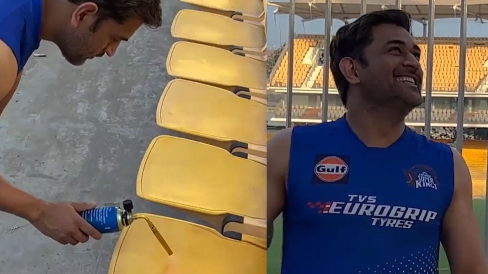 WATCH: Chepauk has a new stadium keeper as MS Dhoni cleans seats in video that wins hearts WATCH: Chepauk has a new stadium keeper as MS Dhoni cleans seats in video that wins hearts