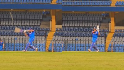 Watch: 'Hitman' Rohit Sharma launches humongous six during Mumbai Indians practice session, sound of ball hitting bat is pristine SportsTak