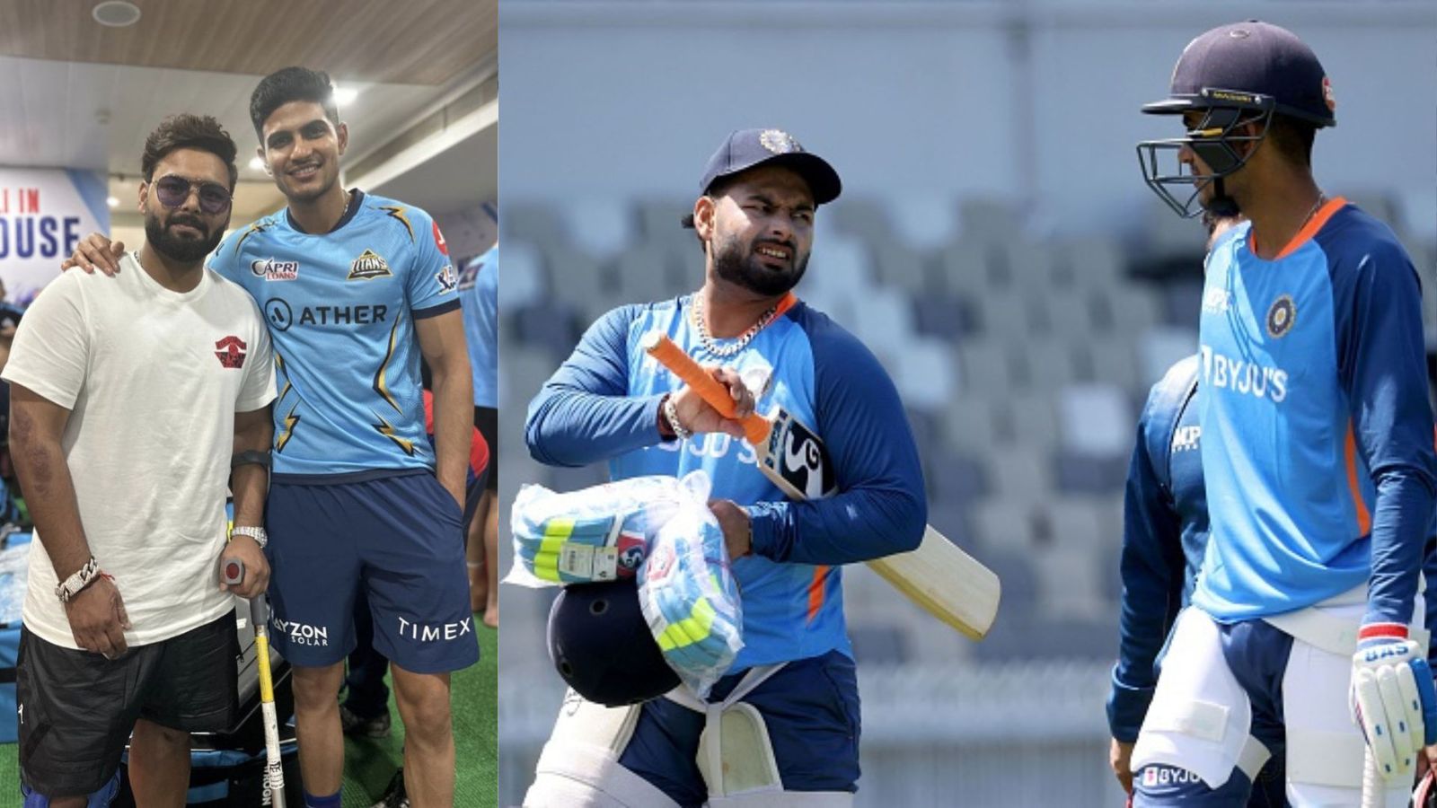 IPL 2023: DC's injured skipper Rishabh Pant visits Team India mate Shubman Gill and others in GT dressing room after loss IPL 2023: DC's injured skipper Rishabh Pant visits Team India mate Shubman Gill and others in GT dressing room after loss