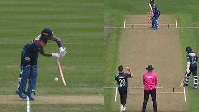 Watch: Adam Milne's screamer breaks Nissanka's bat into two pieces during NZ vs SL 2nd T20I SportsTak