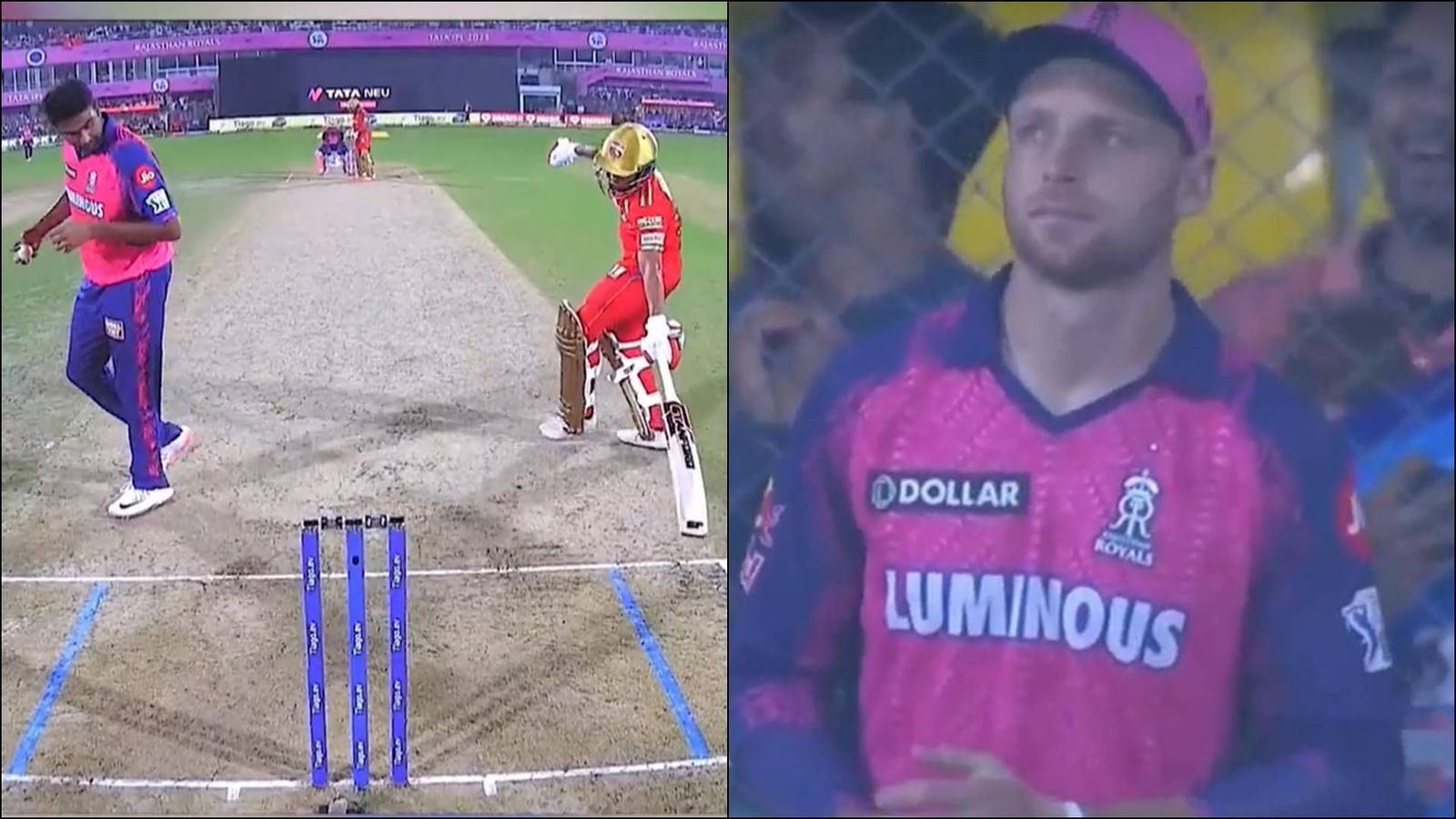 Watch: R Ashwin gives Shikhar Dhawan warning for leaving crease early, here's how Jos Buttler responded Watch: R Ashwin gives Shikhar Dhawan warning for leaving crease early, here's how Jos Buttler responded