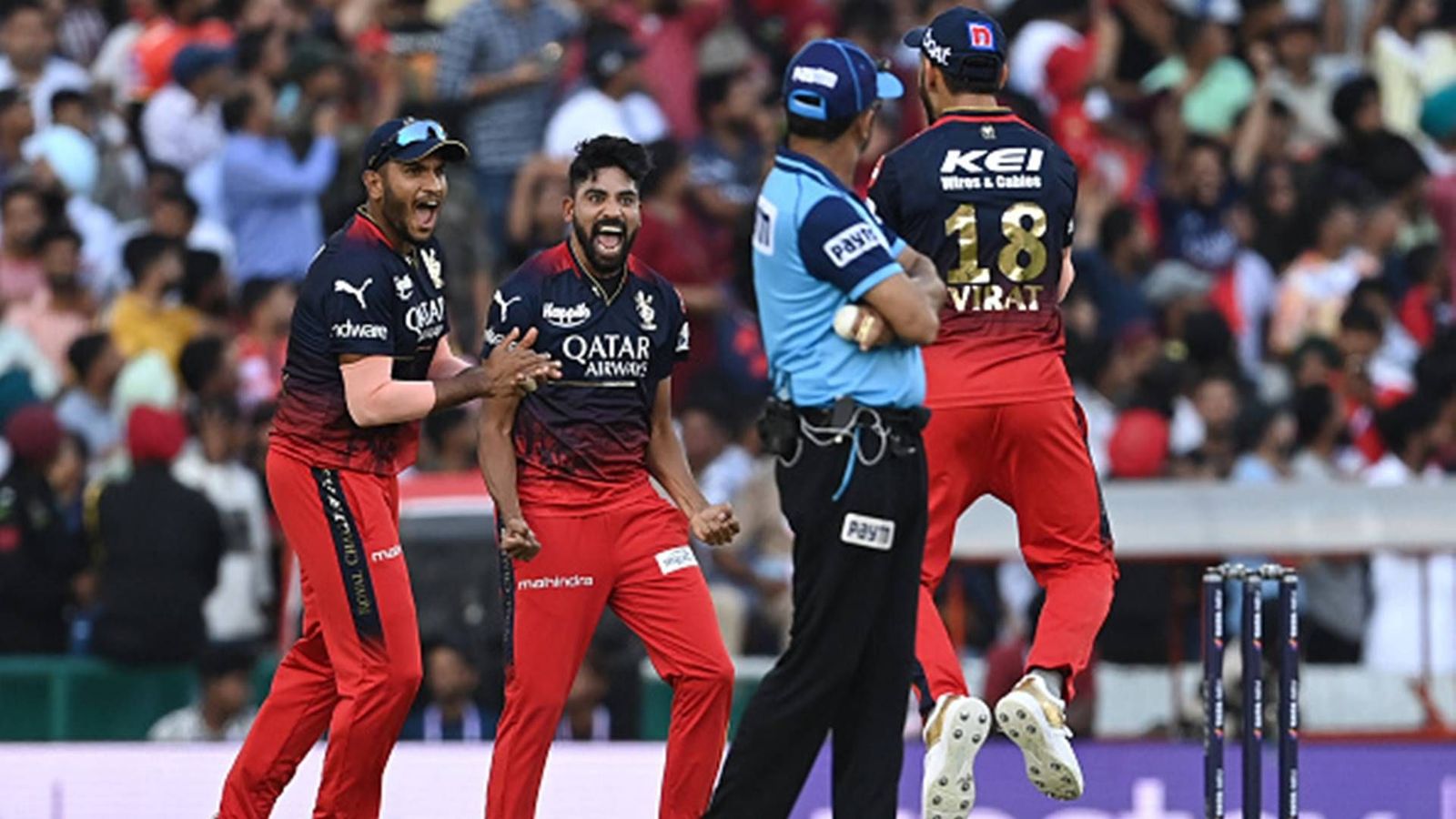 Du Plessis, Siraj shine under Kohli's captaincy as RCB beat Dhawan-less PBKS by 24 runs in Mohali Du Plessis, Siraj shine under Kohli's captaincy as RCB beat Dhawan-less PBKS by 24 runs in Mohali