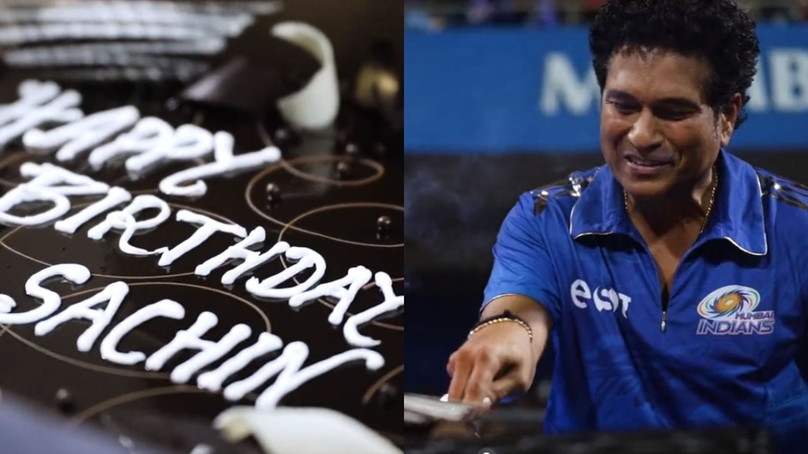 Watch: Sachin Tendulkar cuts cake to celebrate 50th birthday in advance at Wankhede Stadium, video goes viral Watch: Sachin Tendulkar cuts cake to celebrate 50th birthday in advance at Wankhede Stadium, video goes viral