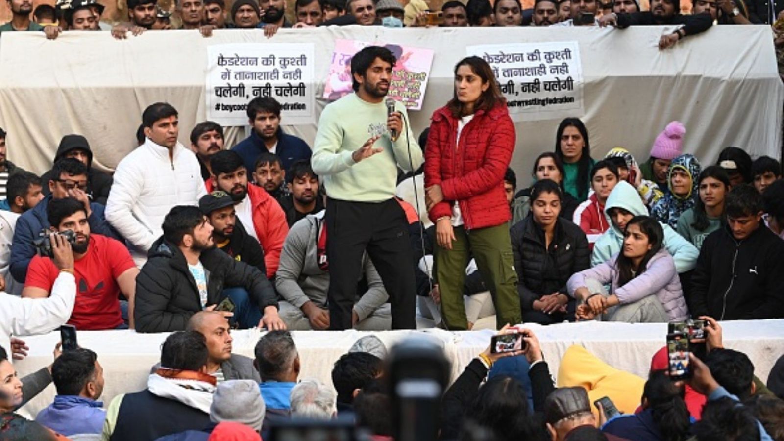 Agitated wrestlers to sit in protest until FIR is filed against Brij Bhushan, accuse oversight committee, sports ministry of non-communication Agitated wrestlers to sit in protest until FIR is filed against Brij Bhushan, accuse oversight committee, sports ministry of non-communication