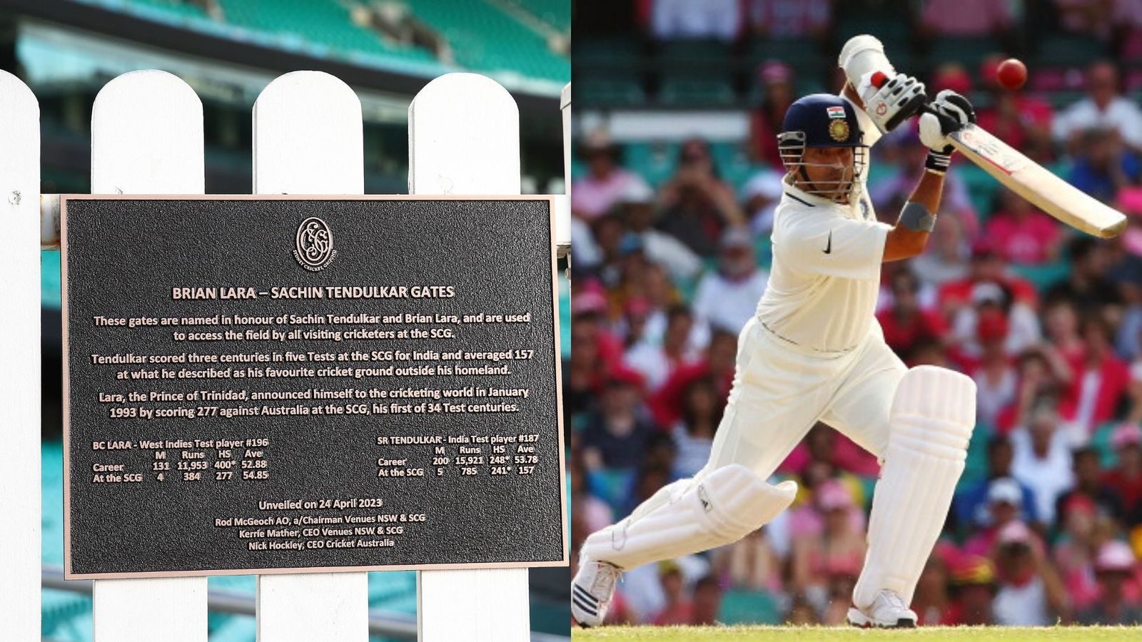 Sachin Tendulkar's name indelibly etched in Sydney after SCG unveils gate named after Indian maestro to mark 50th birthday Sachin Tendulkar's name indelibly etched in Sydney after SCG unveils gate named after Indian maestro to mark 50th birthday