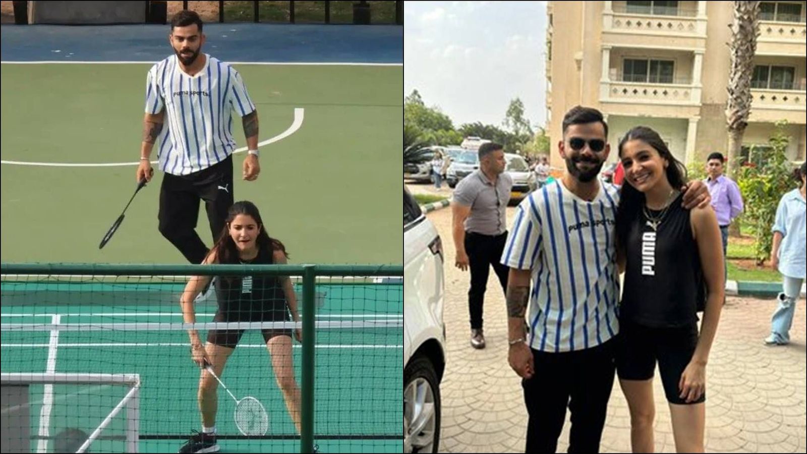 Virat Kohli, Anushka Sharma play badminton with Bengaluru locals, video goes viral Virat Kohli, Anushka Sharma play badminton with Bengaluru locals, video goes viral