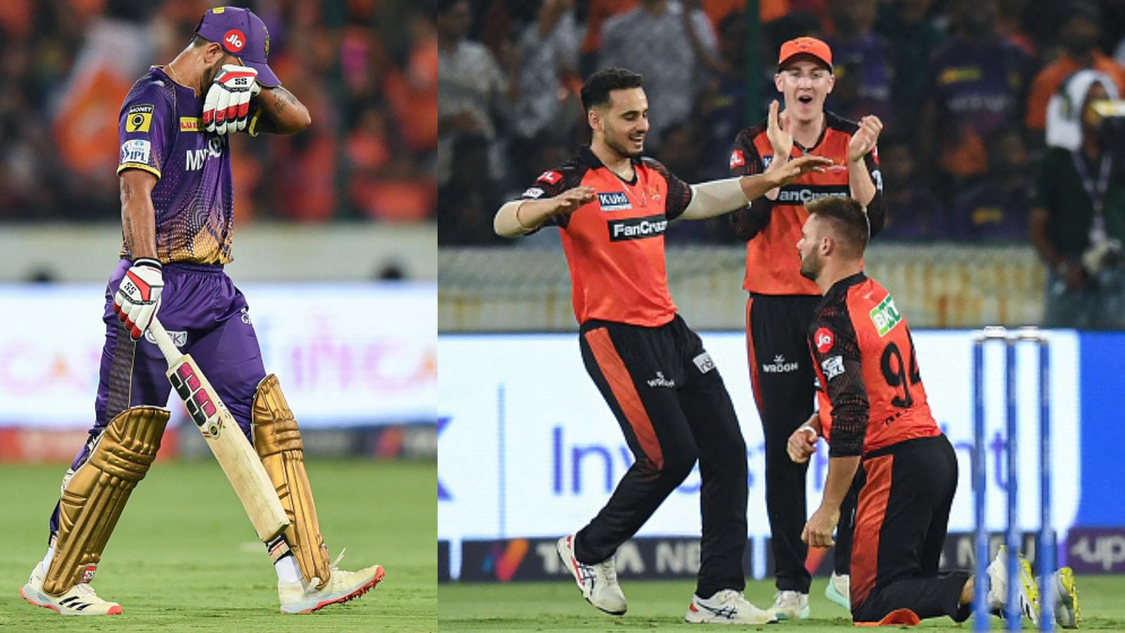 Watch: Aiden Markram grabs an astonishing running catch off his own bowling to give Nitish Rana marching orders Watch: Aiden Markram grabs an astonishing running catch off his own bowling to give Nitish Rana marching orders