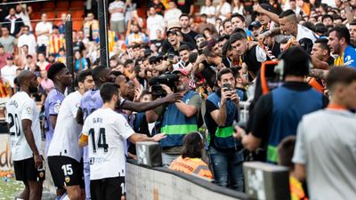 Watch: Vinicius Jr. stops game after being subject to racist chants again; unfairly gets red card later on SportsTak