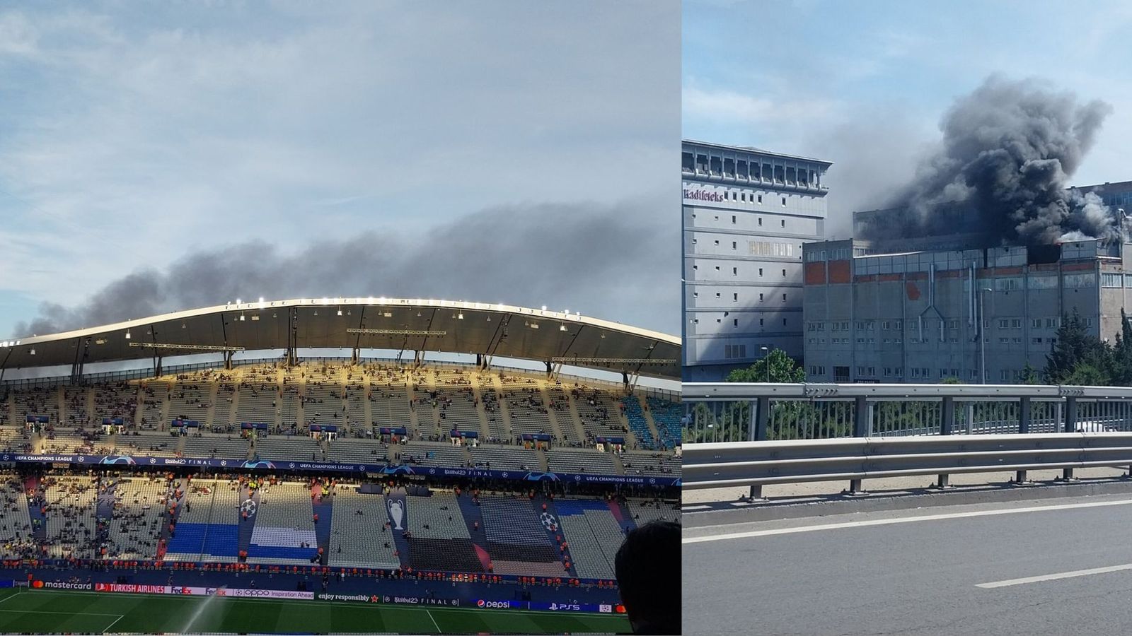 Watch: Fire erupts outside UEFA Champions League final venue in Istanbul Watch: Fire erupts outside UEFA Champions League final venue in Istanbul