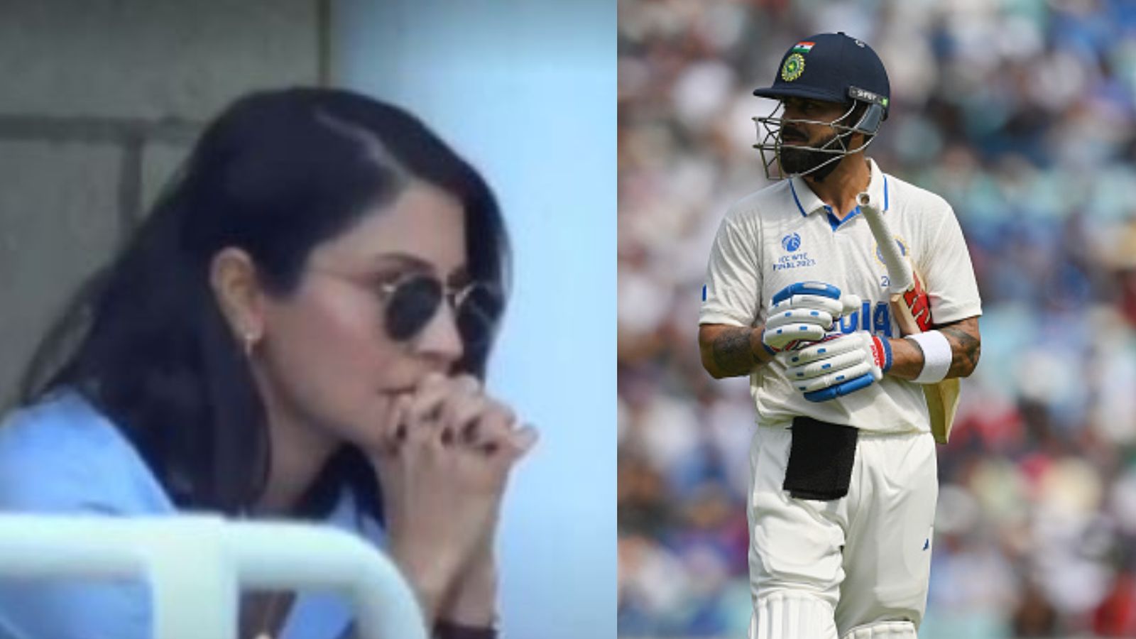 WTC Final: Anushka Sharma left shell shocked after Virat Kohli's dismissal as silence persists at the Oval, WATCH VIDEO WTC Final: Anushka Sharma left shell shocked after Virat Kohli's dismissal as silence persists at the Oval, WATCH VIDEO
