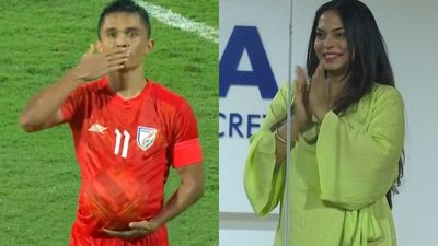 Watch: Sunil Chhetri scores winning goal with incredible left-foot strike, announces wife's pregnancy with epic celebration SportsTak