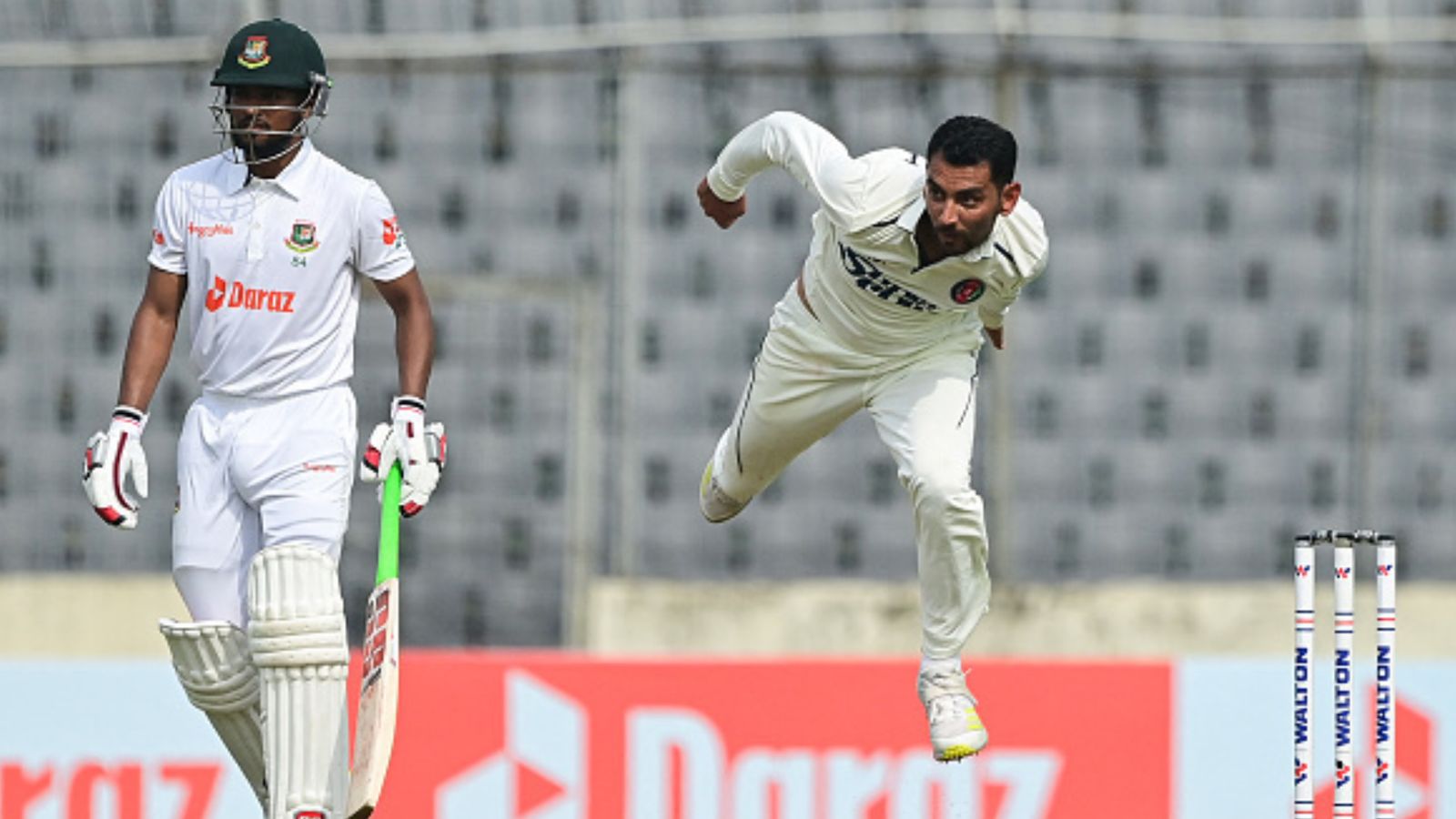 BAN vs AFG: Afghanistan's bowling sensation scripts history, equals Nathan Lyon's record after snaring first-ball wicket on Test debut BAN vs AFG: Afghanistan's bowling sensation scripts history, equals Nathan Lyon's record after snaring first-ball wicket on Test debut