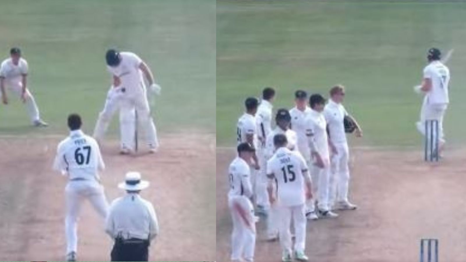 Watch: Leicestershire batter's brainfade moment leads to weird dismissal for 'Obstructing the Field' in County encounter Watch: Leicestershire batter's brainfade moment leads to weird dismissal for 'Obstructing the Field' in County encounter