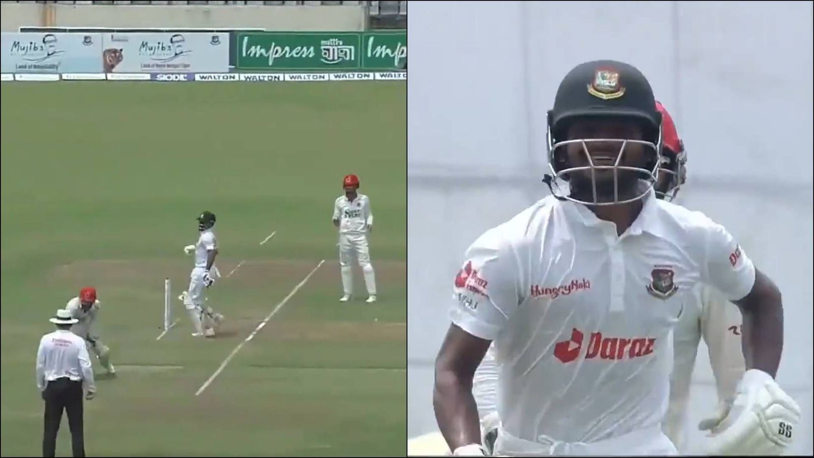 Watch: 2 overthrows in a row, Afghanistan fielders faux pas tickles commentators funny bone as Bangladesh batter completes fifty with 5 runs Watch: 2 overthrows in a row, Afghanistan fielders faux pas tickles commentators funny bone as Bangladesh batter completes fifty with 5 runs