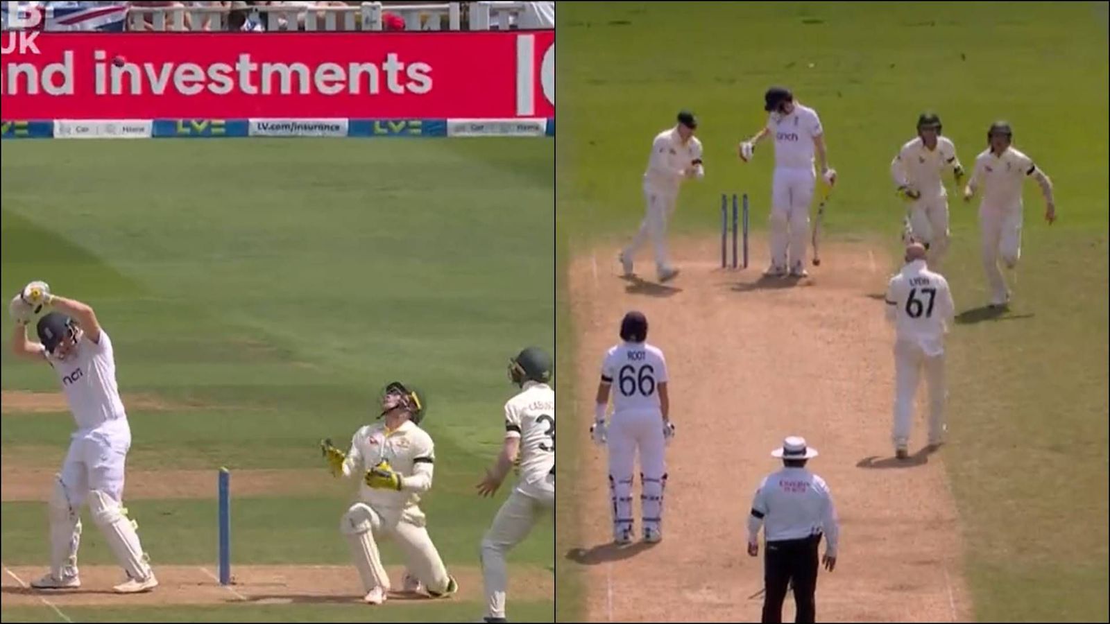 Unluckiest dismissal ever? Harry Brook survives as Alex Carey loses ball in air but gets bowled in bizarre manner Unluckiest dismissal ever? Harry Brook survives as Alex Carey loses ball in air but gets bowled in bizarre manner