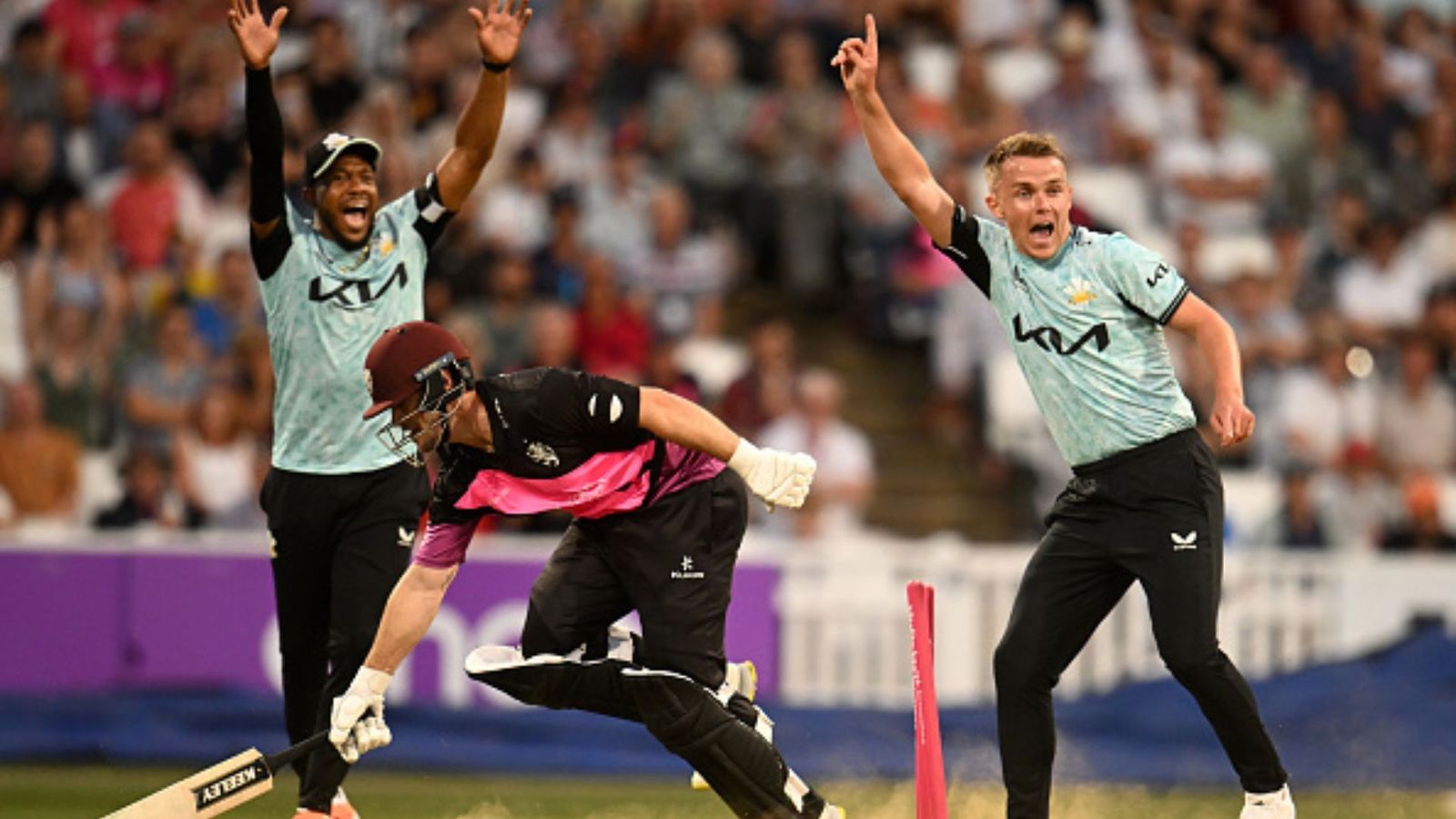 Watch: Expensive Punjab Kings all-rounder takes fifer as Surrey defeat Somerset in T20 Blast top-of-the-table clash Watch: Expensive Punjab Kings all-rounder takes fifer as Surrey defeat Somerset in T20 Blast top-of-the-table clash