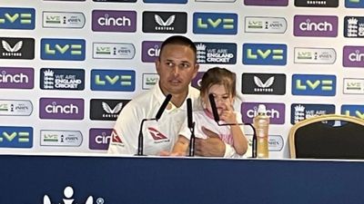 Watch: Australia's centurion Usman Khawaja joined by cute daughter during press conference SportsTak