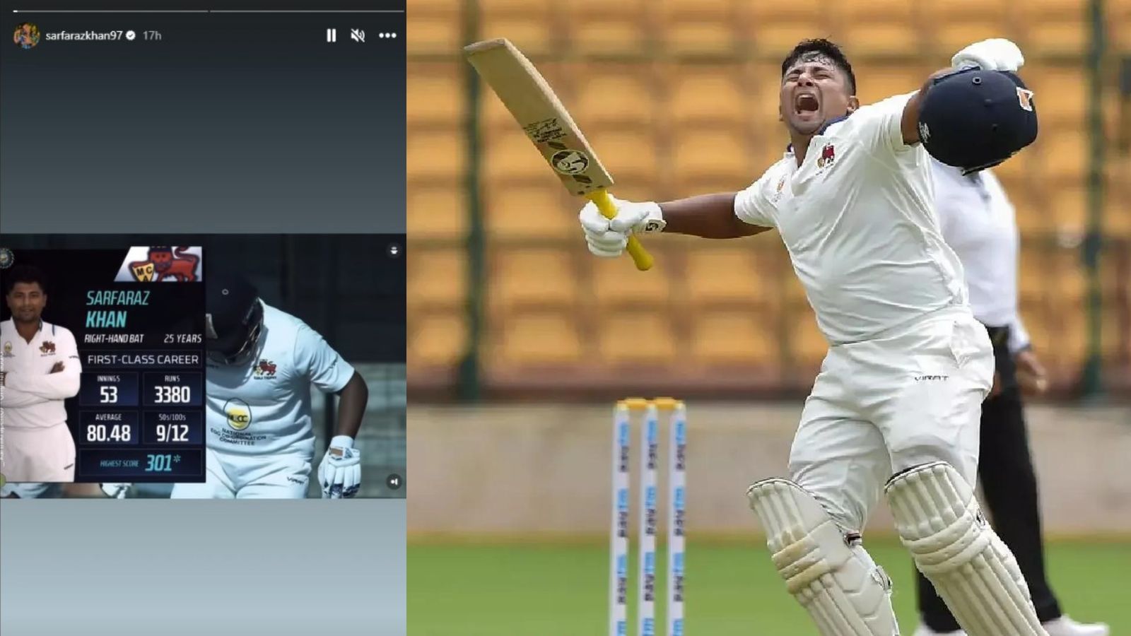 IND vs WI: Sarfaraz Khan responds to continuous omission from India's Test squad by sharing Ranji statistics on Instagram IND vs WI: Sarfaraz Khan responds to continuous omission from India's Test squad by sharing Ranji statistics on Instagram