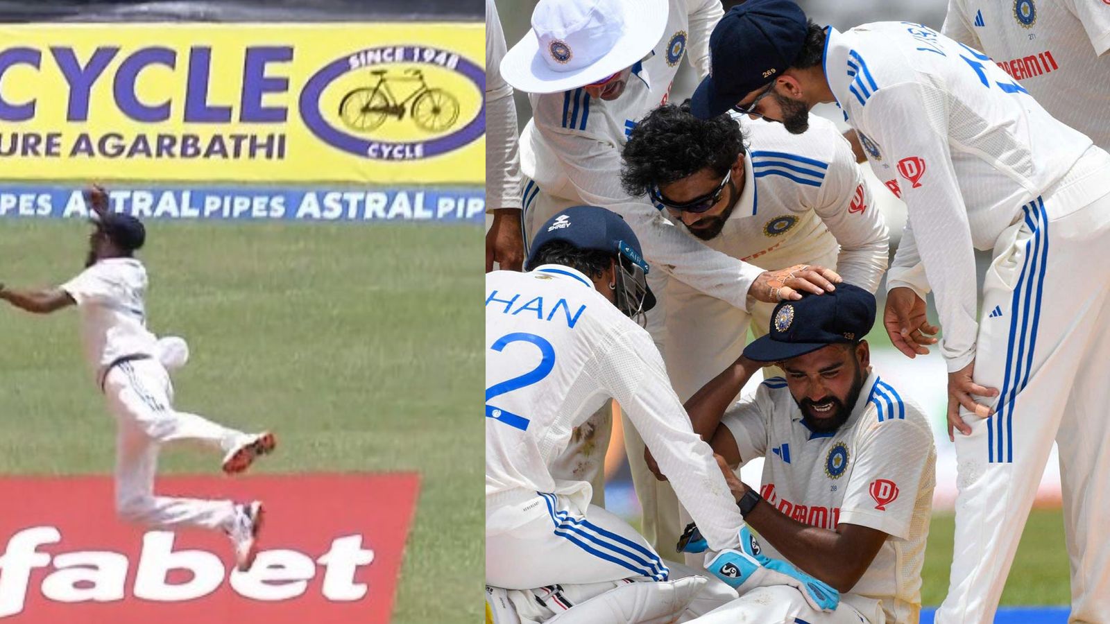 WATCH: Mohammed Siraj injures elbow with 'Superman-like' catch to dismiss Jermaine Blackwood WATCH: Mohammed Siraj injures elbow with 'Superman-like' catch to dismiss Jermaine Blackwood