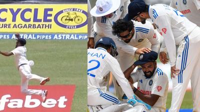 WATCH: Mohammed Siraj injures elbow with 'Superman-like' catch to dismiss Jermaine Blackwood SportsTak