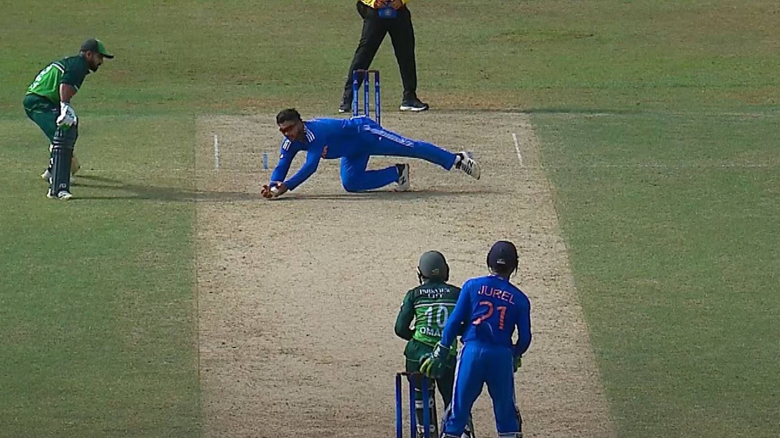 Riyan Parag pulls off incredible catch off his own bowling, takes 2 wickets in 2 balls against Pakistan A in Emerging Asia Cup final Riyan Parag pulls off incredible catch off his own bowling, takes 2 wickets in 2 balls against Pakistan A in Emerging Asia Cup final