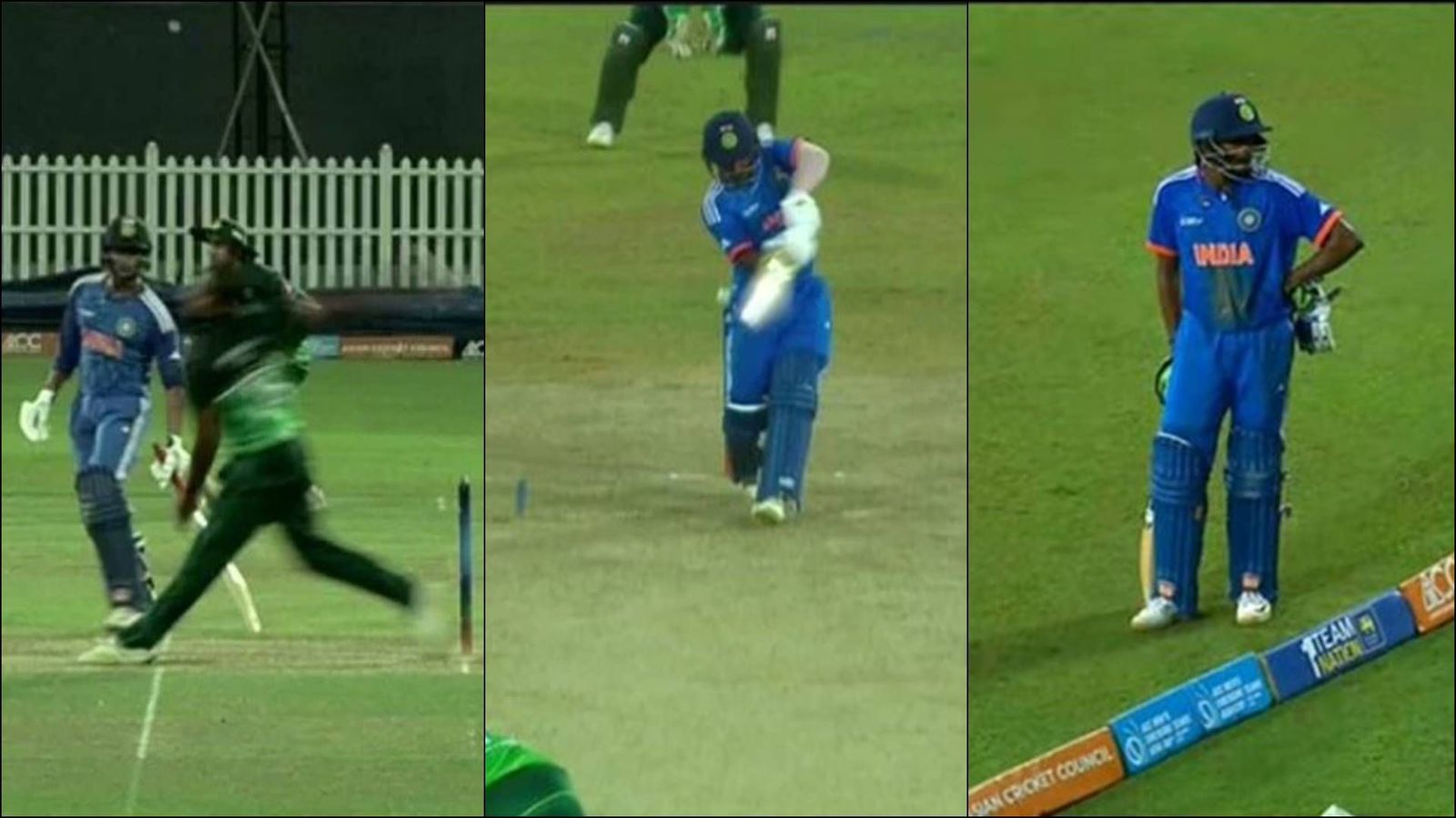 Umpiring howlers in Emerging Asia Cup final: Sai Sudharsan given out off no ball and Nikin Jose caught behind after getting hit on pads Umpiring howlers in Emerging Asia Cup final: Sai Sudharsan given out off no ball and Nikin Jose caught behind after getting hit on pads