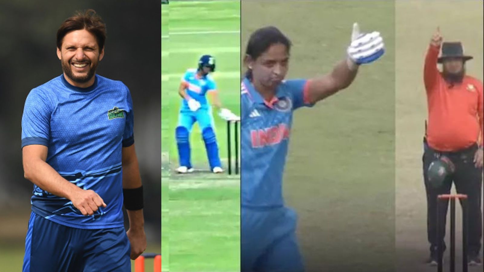 Shahid Afridi targets India women's team captain Harmanpreet Kaur for her on-field outburst against Bangladesh Shahid Afridi targets India women's team captain Harmanpreet Kaur for her on-field outburst against Bangladesh