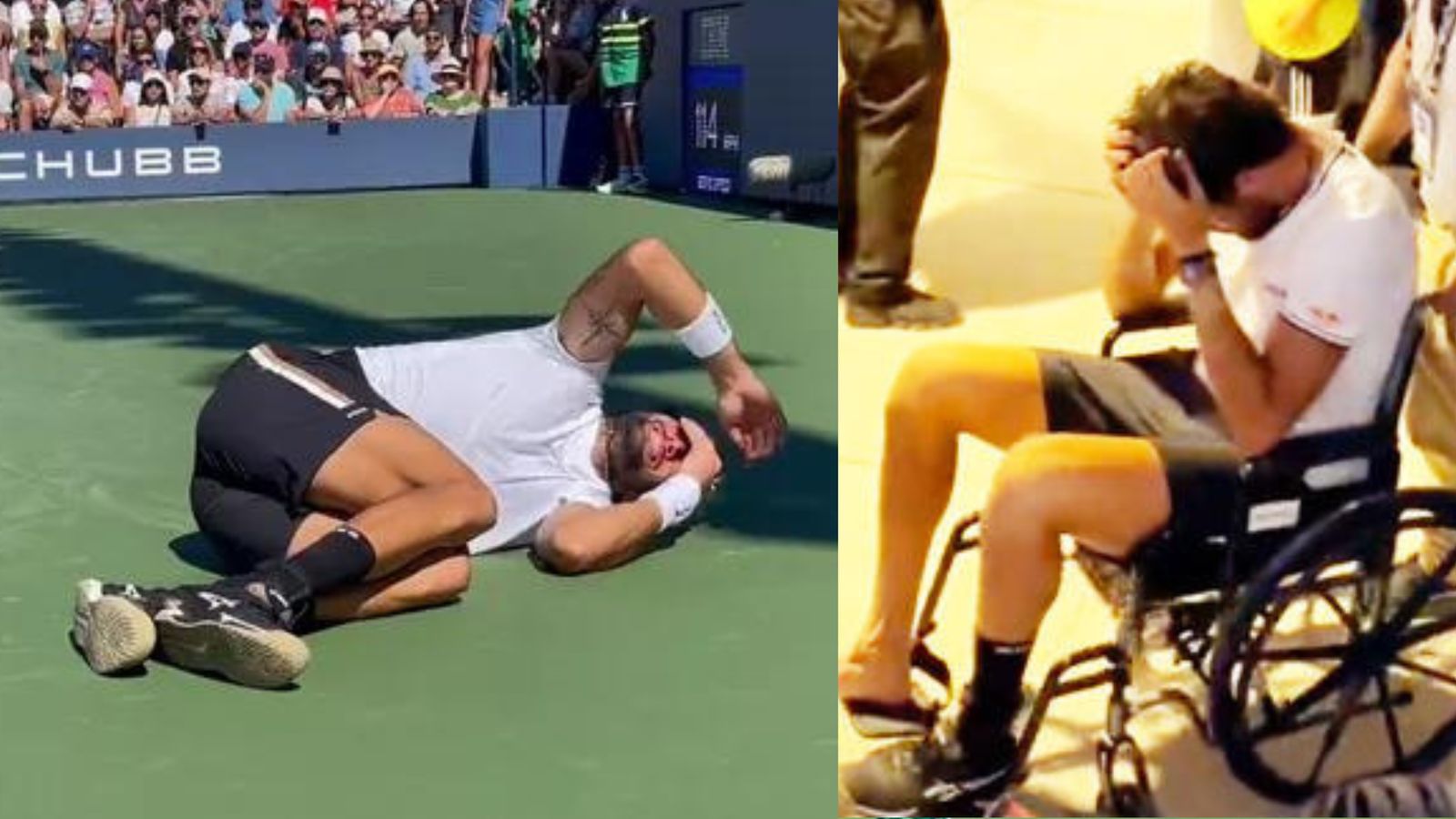 US Open: Matteo Berrettini left distraught after disastrous ankle injury during 2nd round game, leaves court in wheelchair US Open: Matteo Berrettini left distraught after disastrous ankle injury during 2nd round game, leaves court in wheelchair
