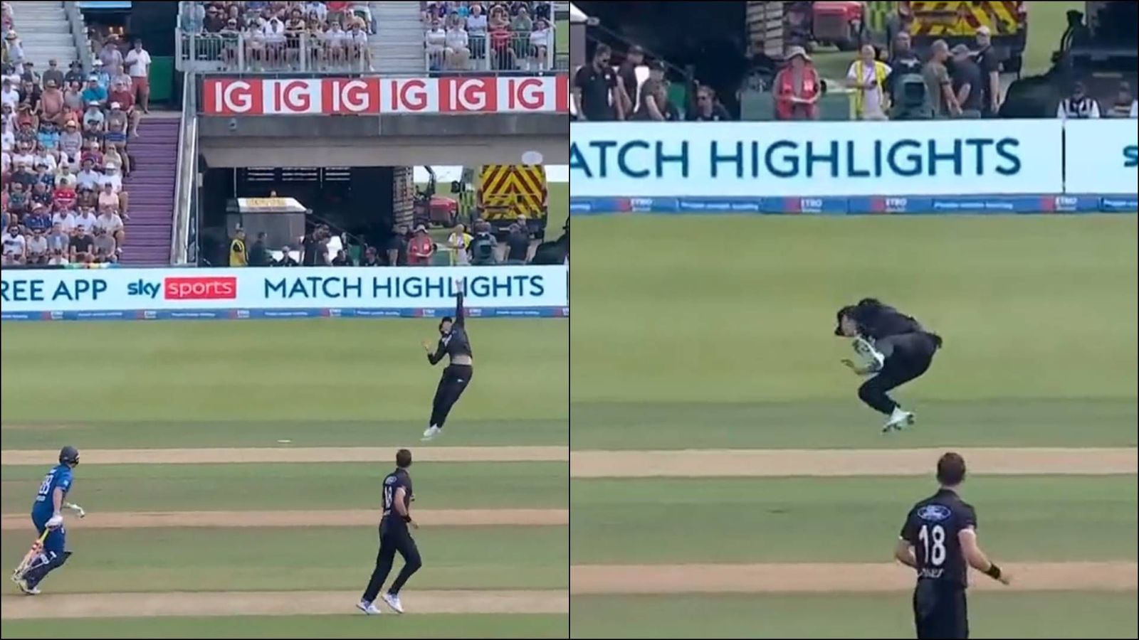 Watch: Mitchell Santner goes airborne to make Jonny Bairstow’s jaw drop with one-handed stunner Watch: Mitchell Santner goes airborne to make Jonny Bairstow’s jaw drop with one-handed stunner