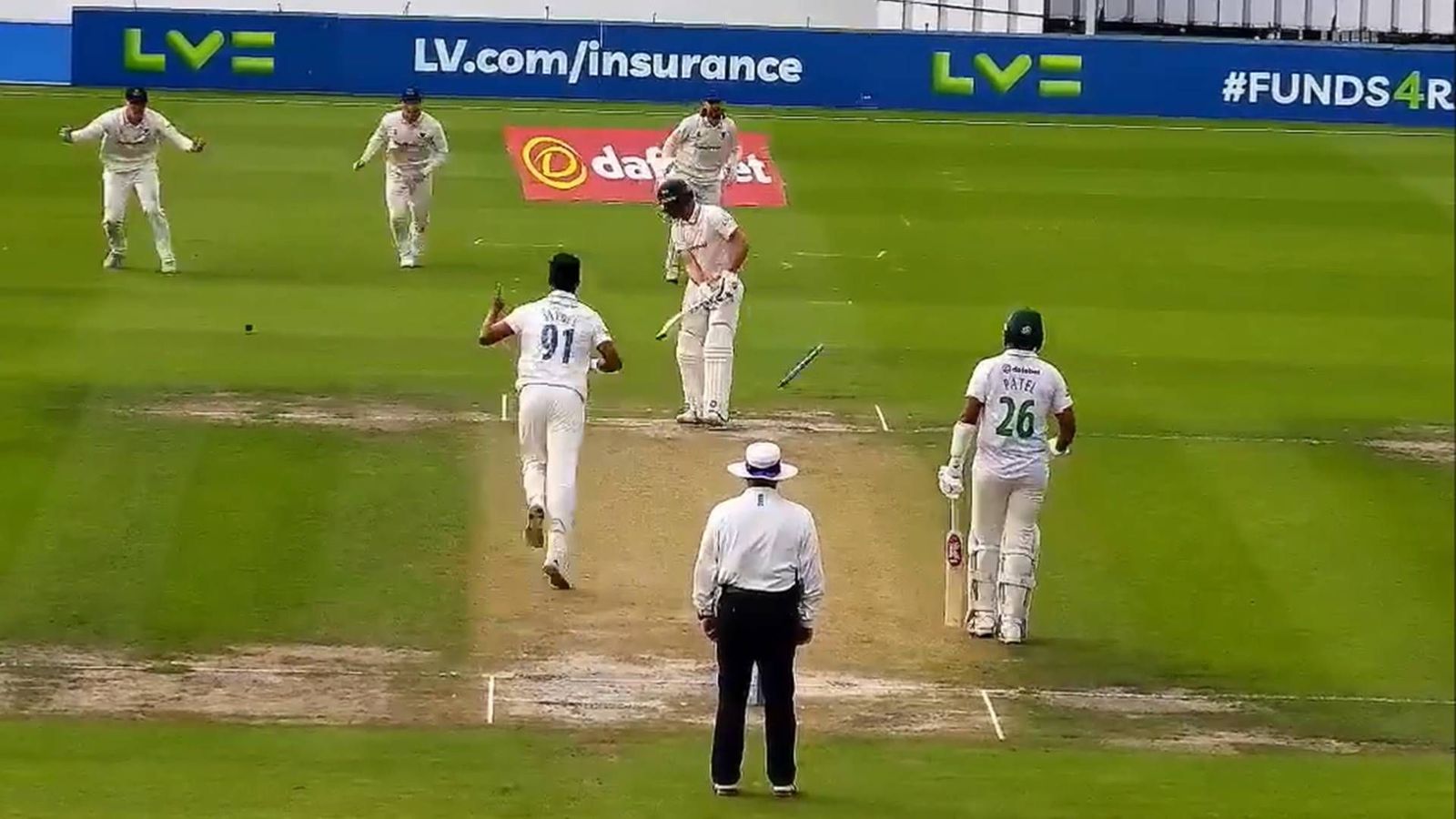 Watch: Jaydev Unadkat flattens off-stump, takes 3 wickets for Cheteshwar Pujara's Sussex to bundle out Leicestershire for 108 Watch: Jaydev Unadkat flattens off-stump, takes 3 wickets for Cheteshwar Pujara's Sussex to bundle out Leicestershire for 108