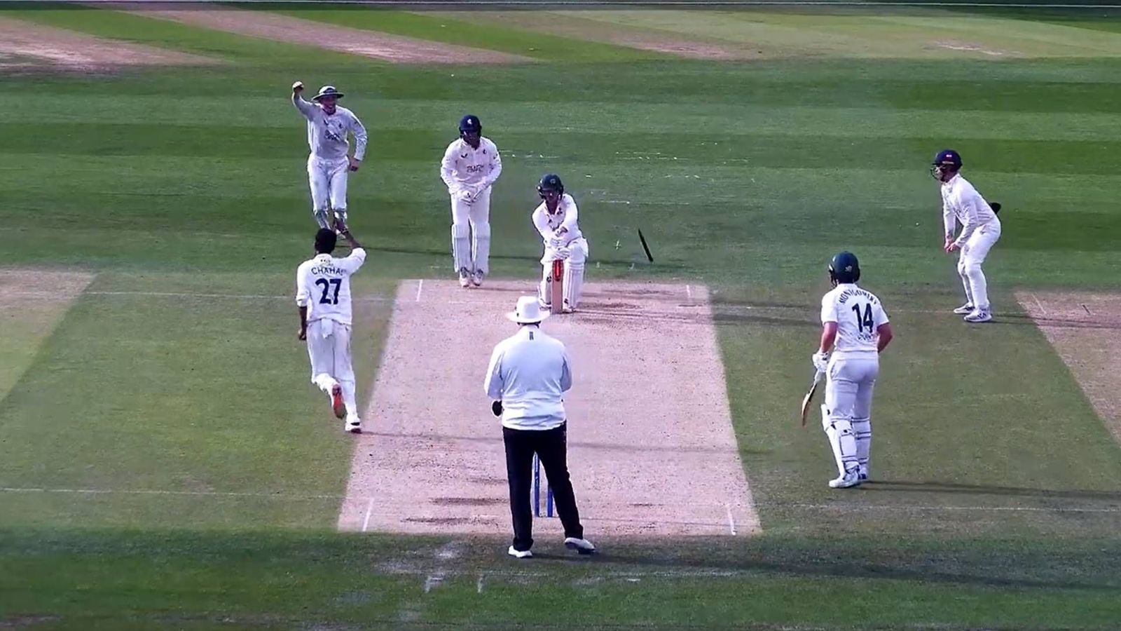WATCH: Yuzvendra Chahal leaves England batter stunned by sending offstump cartwheeling on County debut WATCH: Yuzvendra Chahal leaves England batter stunned by sending offstump cartwheeling on County debut