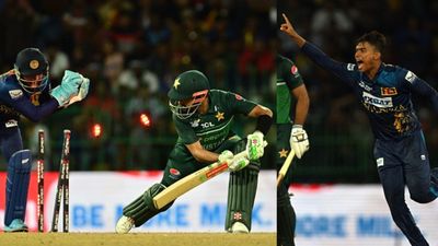 WATCH: Babar Azam left flummoxed as Wellalage traps Pakistan skipper with an insane delivery in SL vs PAK match SportsTak