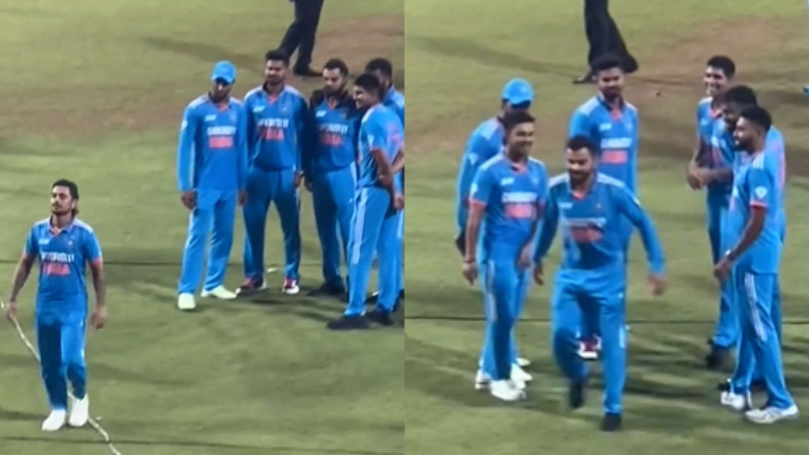 Watch: Ishan Kishan mimics Virat Kohli's walk in hilarious video after Asia Cup triumph; Indian players burst into laughter Watch: Ishan Kishan mimics Virat Kohli's walk in hilarious video after Asia Cup triumph; Indian players burst into laughter