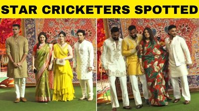 Pandya brothers, Ishan, SKY, Sachin Tendulkar walk the carpet at Ambani's Ganesh Chaturthi event SportsTak