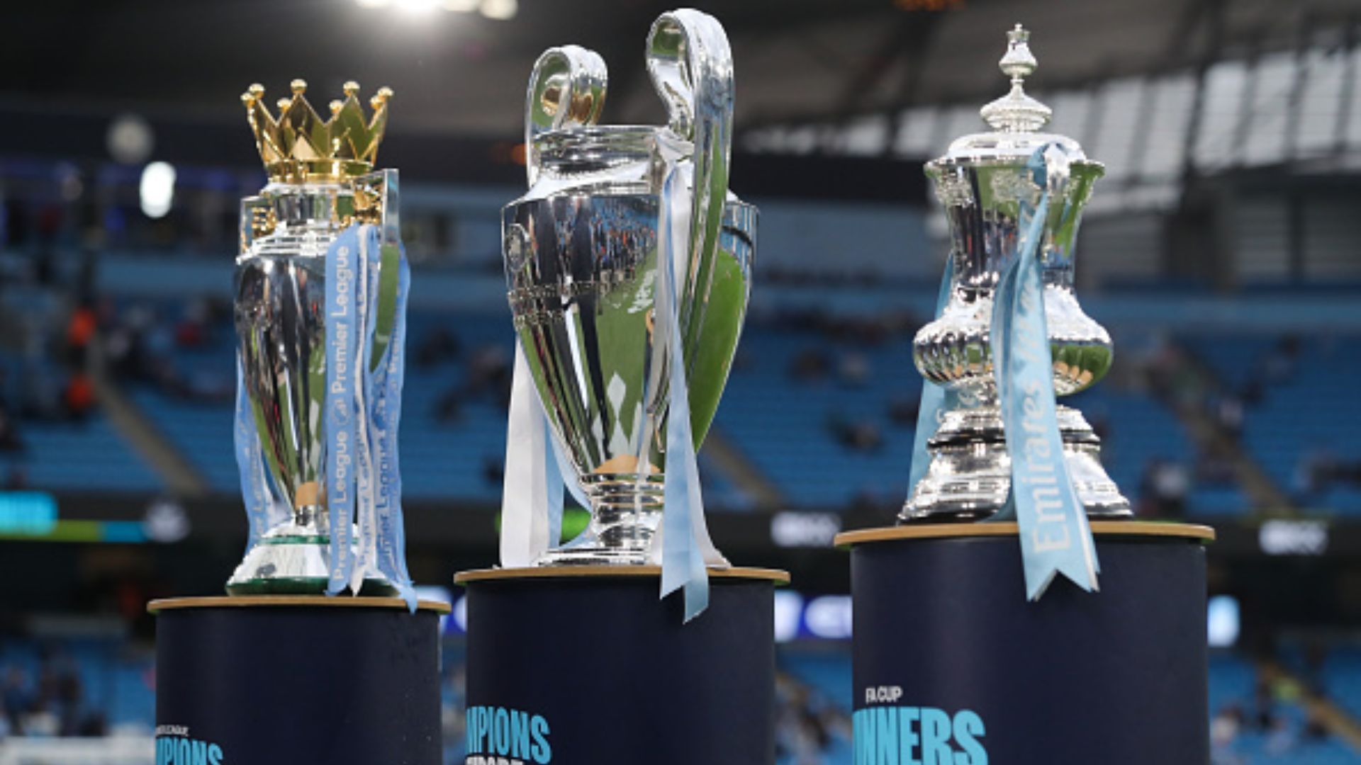 Manchester City's historic treble trophies tour hits India, silverwares displayed in Kochi Manchester City's historic treble trophies tour hits India, silverwares displayed in Kochi