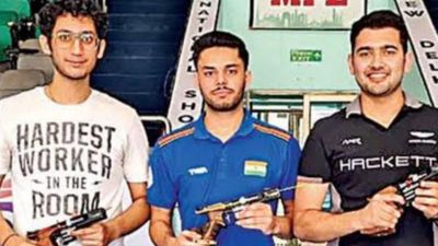 Asian Games 2023: Indian men's 25m Rapid Fire Pistol team pockets bronze medal SportsTak