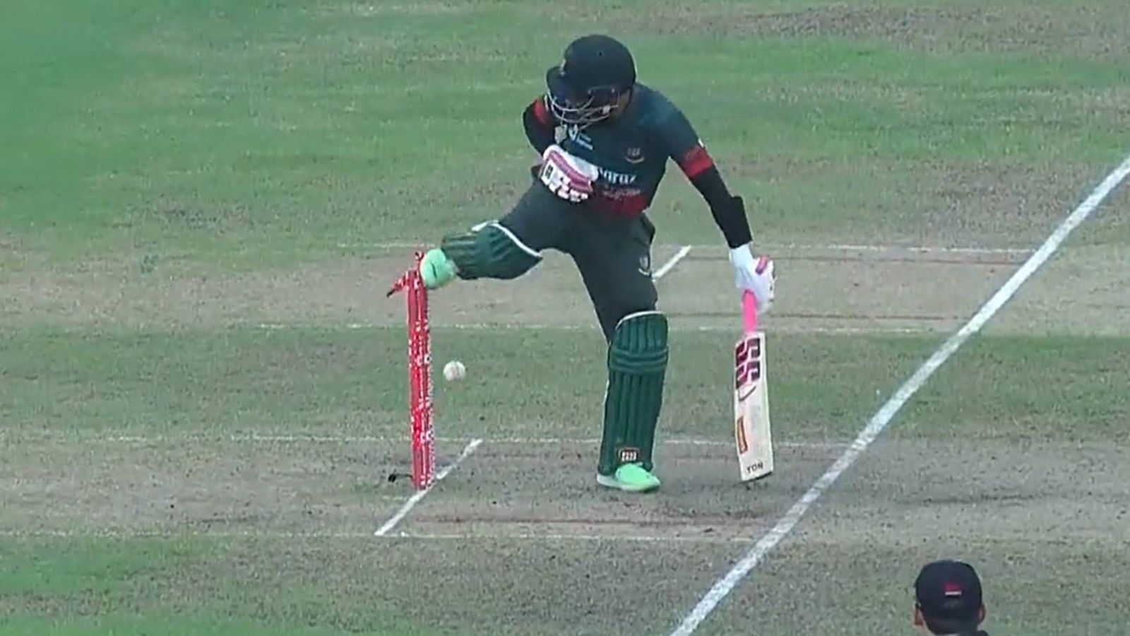 Mushfiqur Rahim fails to use his football skills to prevent wicket, gets out in bizarre fashion; watch viral video Mushfiqur Rahim fails to use his football skills to prevent wicket, gets out in bizarre fashion; watch viral video