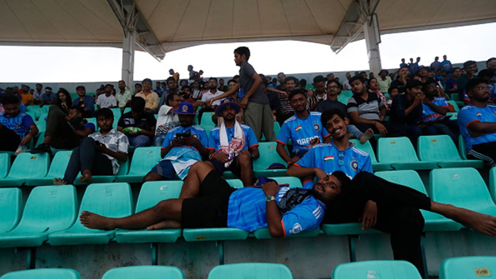 World Cup 2023: India vs England warm-up game abandoned without a ball being bowled due to relentless rain Spectators at Barsapara Cricket Stadium, Guwahati (Getty Images)