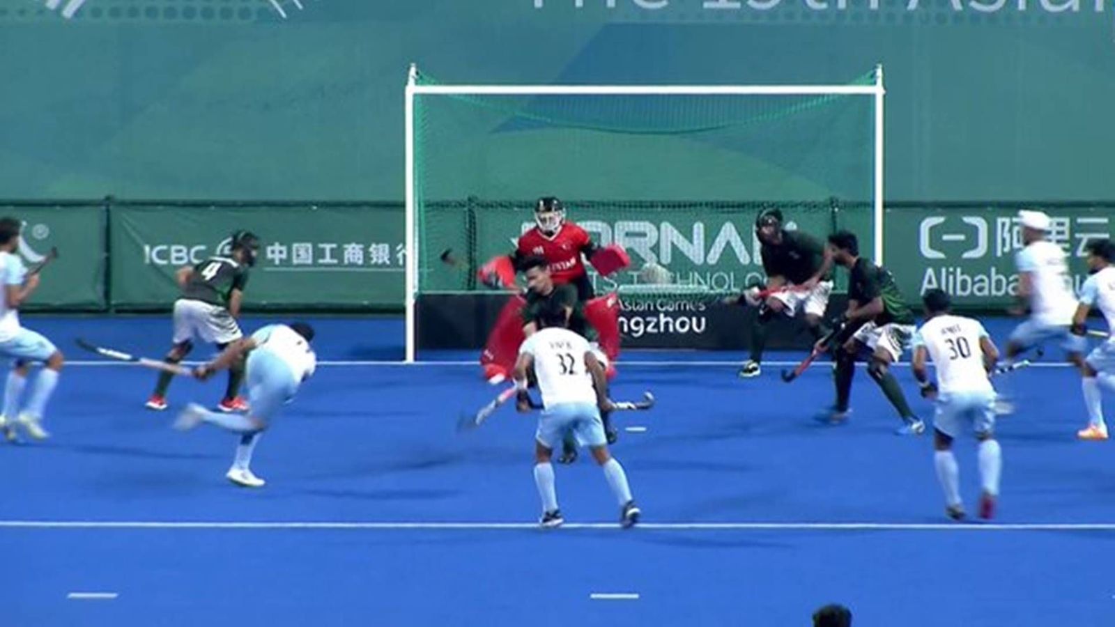 IND vs PAK: Harmanpreet Singh's India annihilates Pakistan with record-breaking 10-2 win at Asian Games 2023 Indian players attack during clash against Pakistan (Screengrab: Sony LIV)