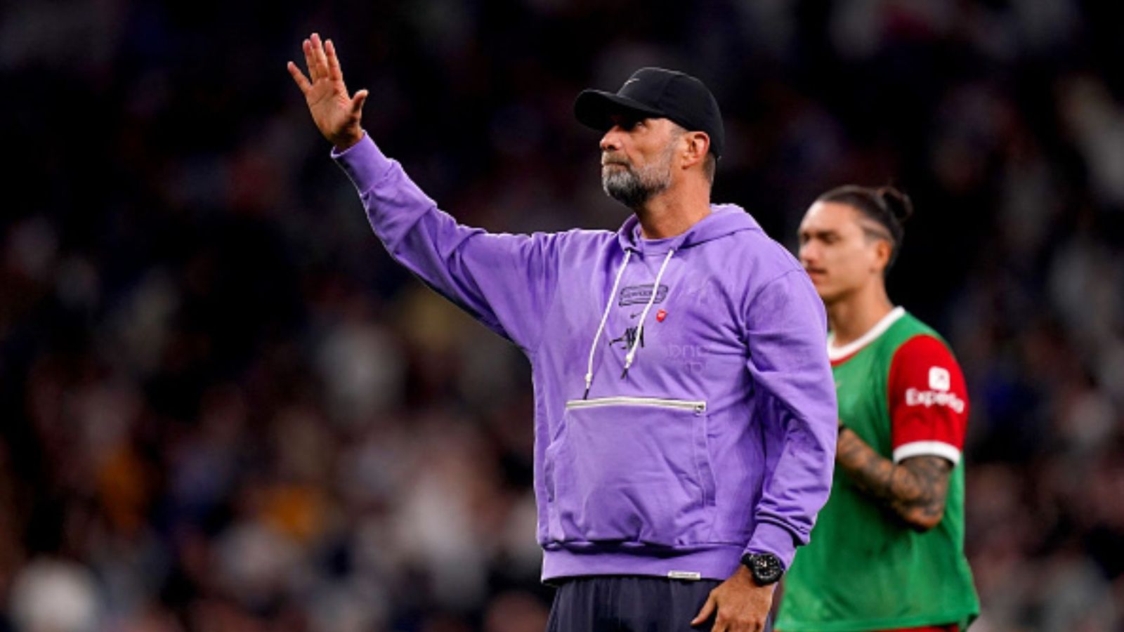 Jurgen Klopp expresses discontent over VAR decisions in Liverpool's clash with Tottenham Liverpool manager Jurgen Klopp gestures to the fans at the end of the Premier League match at Tottenham Hotspur Stadium, London. Picture date: Saturday September 30, 2023.
