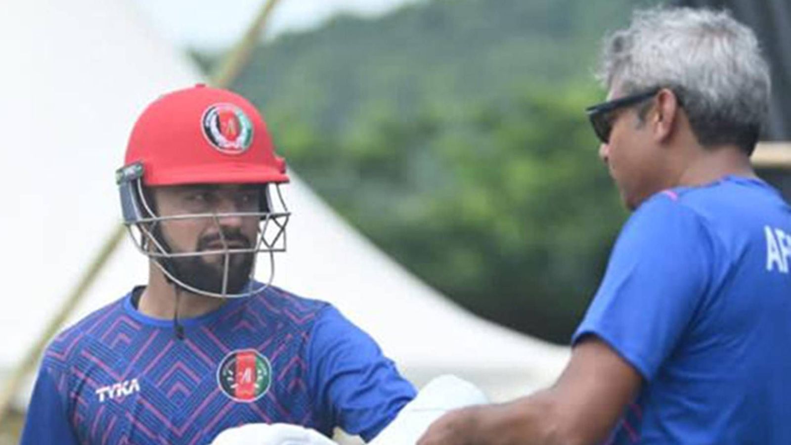 Former India captain gets massive role in Afghanistan team for World Cup 2023 Ajay Jadeja gives batting tips to Rashid Khan (Photo Credits: ACB)