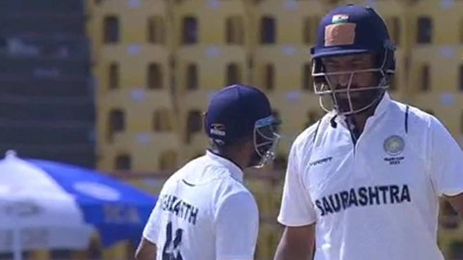 Cheteshwar Pujara fails to shine as spinners help Rest of India dominate Saurashtra on Day 2 of Irani Cup Cheteshwar Pujara (right) (Screengrab: Sports18)