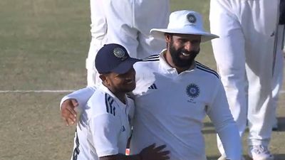 Pujara fails spin test again, Uttar Pradesh left-arm spinner's six-fer bundles out Saurashtra for 79 as Rest of India win Irani Cup by 175 runs Saurabh Kumar celebrates the win with skipper Hanuma Vihari (Screengrab: BCCI)