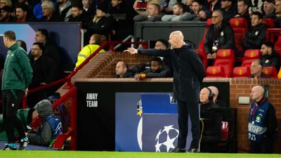 Champions League Round-up: Manchester United's quest in jeopardy after another defeat, Lens beat Arsenal, Real Madrid edge Napoli in thriller Manager Erik ten Hag of Manchester United reacts during the UEFA Champions League match between Manchester United and Galatasaray A.S. at Old Trafford on October 03, 2023 in Manchester, England.