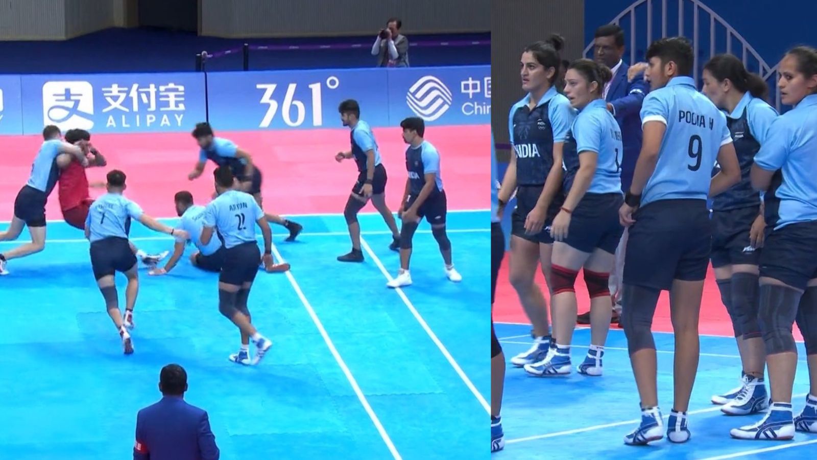 Asian Games 2023: Indian men's and women's kabaddi teams continue to dazzle, thrash Thailand counterparts India's men's (left) and women's kabaddi teams in this frame.