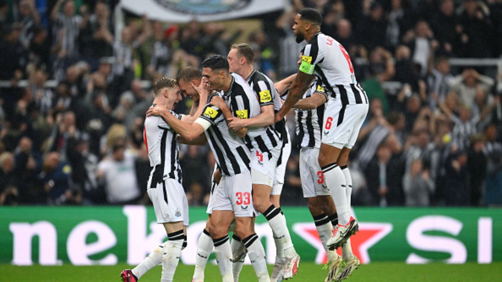 Champions League Round-up: Newcastle stuns PSG, Barcelona and Manchester City register victories, Lamine Yamal creates history Newcastle player Dan Burn (2nd l) celebrates with team mates after scoring the second goal, which was given after a lengthy VAR Decision during the UEFA Champions League match between Newcastle United FC and Paris Saint-Germain at St. James Park on