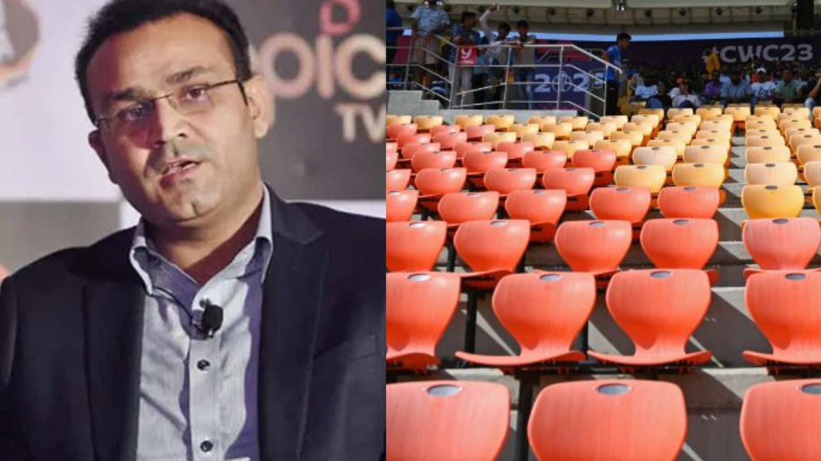 Sehwag offers 'free ticket' advice to ODI World Cup's organisers after empty stands in opener haunt fans India's former explosive batter Virender Sehwag in this frame.