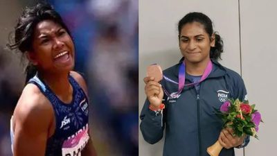Asian Games 2023: 'Deeply sorry for..' — Swapna Barman apologises to Nandini Agasara for transgender comment Swapna Barman (left) and Nandini Agasara in this frame.